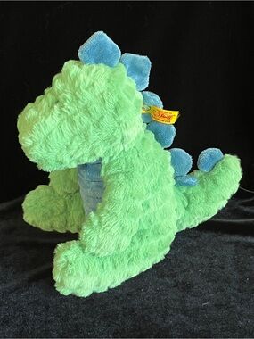 Steiff Spott Stegasaurus Dinosaur Green Blue Plush 9” Soft Germany